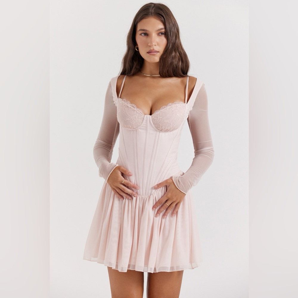 House of CB VIVI Soft Peach Corset Mini Dress
